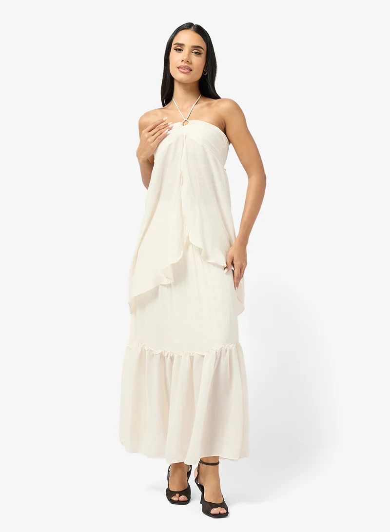 Ginger  Halter Neck Longline Top & A Line Skirt Coord Set for Women | Best Price UAE